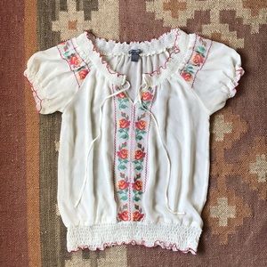 Isabella Rodriguez cross-stitch embroidered top